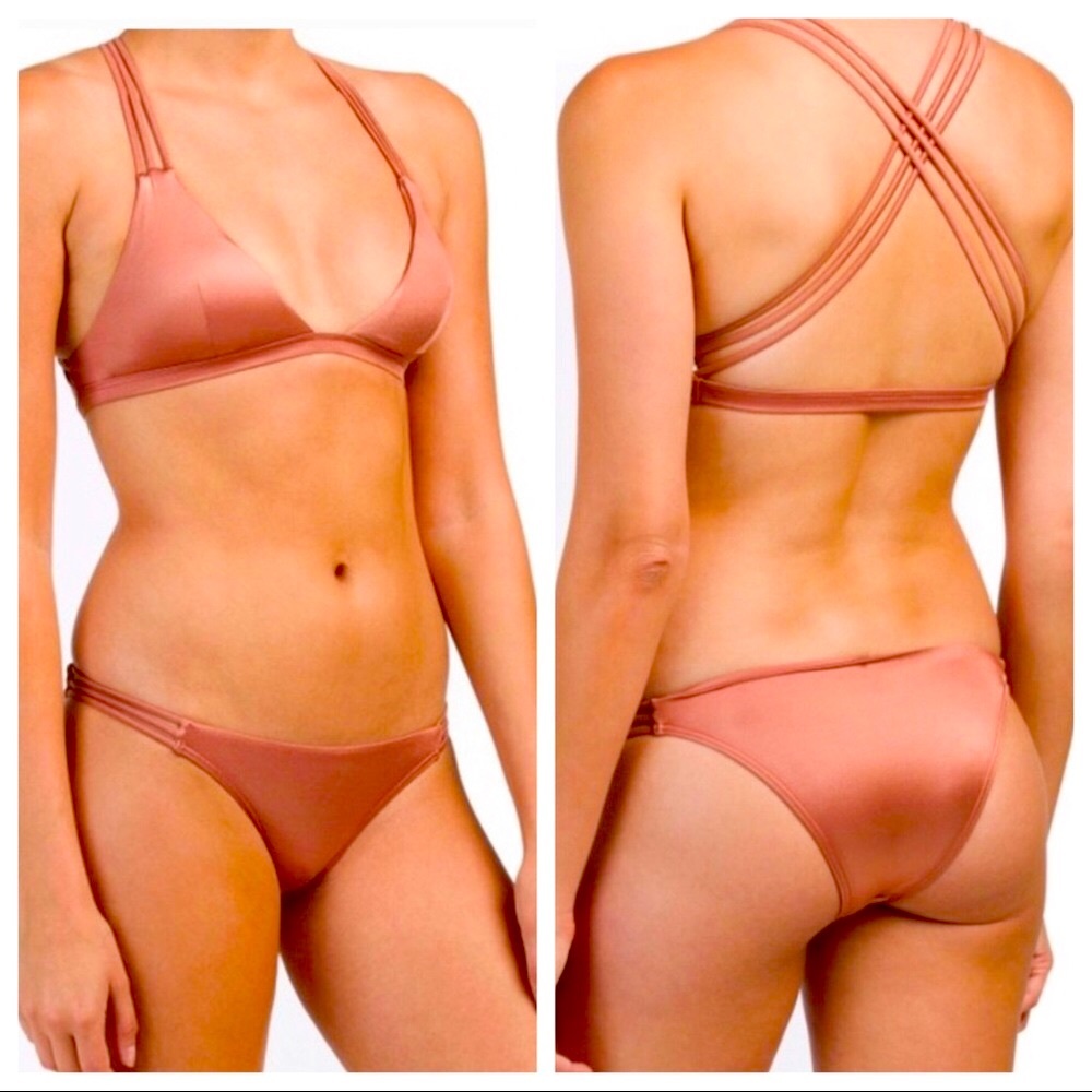 Cikada Strappy Rose Metallic Bikini